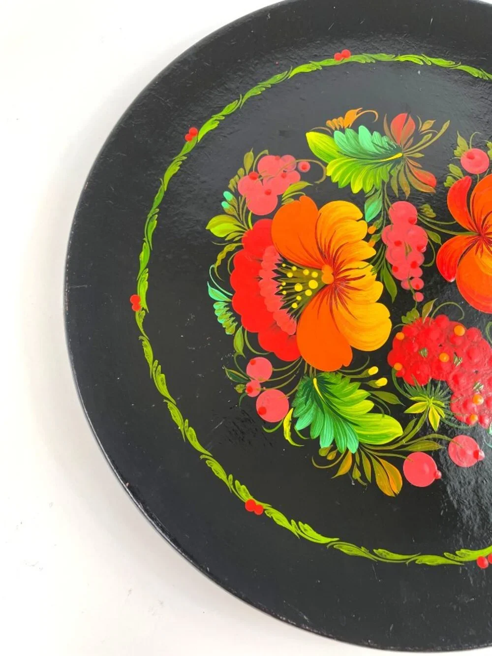 Russian Colorful Folk Art Hand Painted 11.75